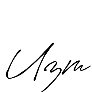 Design your own signature with our free online signature maker. With this signature software, you can create a handwritten (Antro_Vectra_Bolder) signature for name Uzm. Uzm signature style 7 images and pictures png