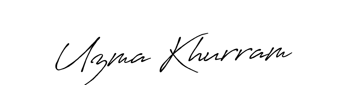 The best way (Antro_Vectra_Bolder) to make a short signature is to pick only two or three words in your name. The name Uzma Khurram include a total of six letters. For converting this name. Uzma Khurram signature style 7 images and pictures png