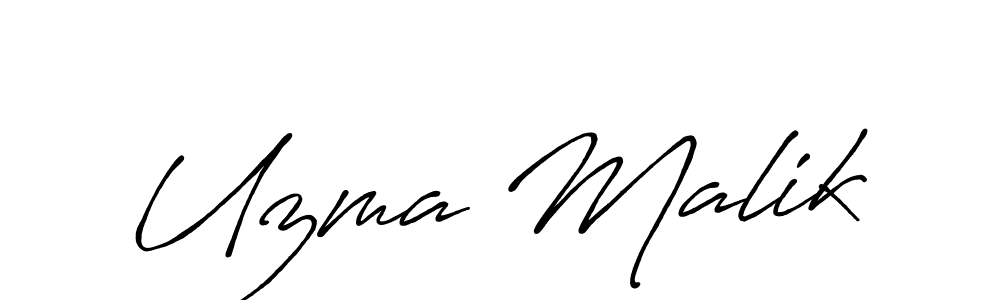Uzma Malik stylish signature style. Best Handwritten Sign (Antro_Vectra_Bolder) for my name. Handwritten Signature Collection Ideas for my name Uzma Malik. Uzma Malik signature style 7 images and pictures png