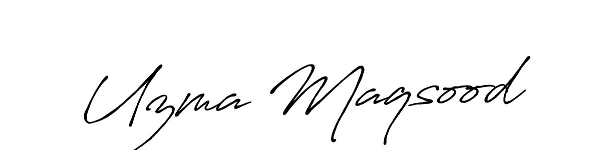 Design your own signature with our free online signature maker. With this signature software, you can create a handwritten (Antro_Vectra_Bolder) signature for name Uzma Maqsood. Uzma Maqsood signature style 7 images and pictures png
