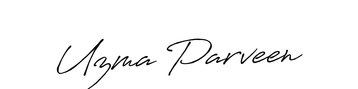 How to make Uzma Parveen name signature. Use Antro_Vectra_Bolder style for creating short signs online. This is the latest handwritten sign. Uzma Parveen signature style 7 images and pictures png