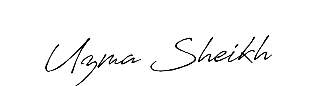 Antro_Vectra_Bolder is a professional signature style that is perfect for those who want to add a touch of class to their signature. It is also a great choice for those who want to make their signature more unique. Get Uzma Sheikh name to fancy signature for free. Uzma Sheikh signature style 7 images and pictures png