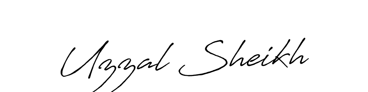 Uzzal Sheikh stylish signature style. Best Handwritten Sign (Antro_Vectra_Bolder) for my name. Handwritten Signature Collection Ideas for my name Uzzal Sheikh. Uzzal Sheikh signature style 7 images and pictures png