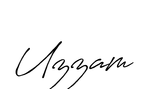 Make a beautiful signature design for name Uzzam. With this signature (Antro_Vectra_Bolder) style, you can create a handwritten signature for free. Uzzam signature style 7 images and pictures png