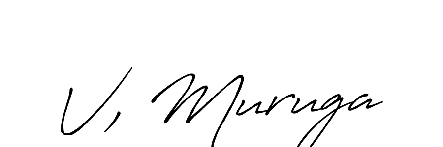 V, Muruga stylish signature style. Best Handwritten Sign (Antro_Vectra_Bolder) for my name. Handwritten Signature Collection Ideas for my name V, Muruga. V, Muruga signature style 7 images and pictures png