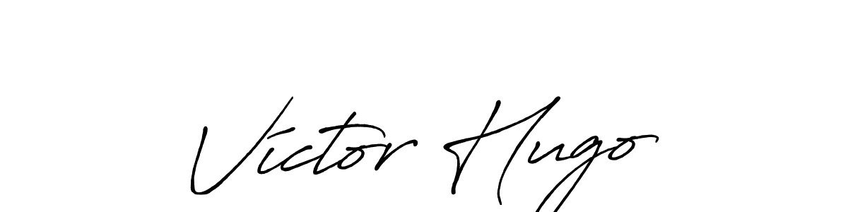 Make a beautiful signature design for name Víctor Hugo. With this signature (Antro_Vectra_Bolder) style, you can create a handwritten signature for free. Víctor Hugo signature style 7 images and pictures png