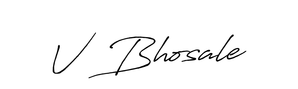 Make a beautiful signature design for name V  Bhosale. With this signature (Antro_Vectra_Bolder) style, you can create a handwritten signature for free. V  Bhosale signature style 7 images and pictures png