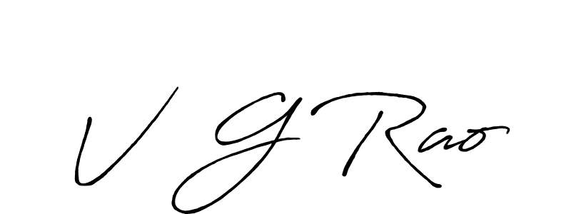 Also we have V  G Rao name is the best signature style. Create professional handwritten signature collection using Antro_Vectra_Bolder autograph style. V  G Rao signature style 7 images and pictures png
