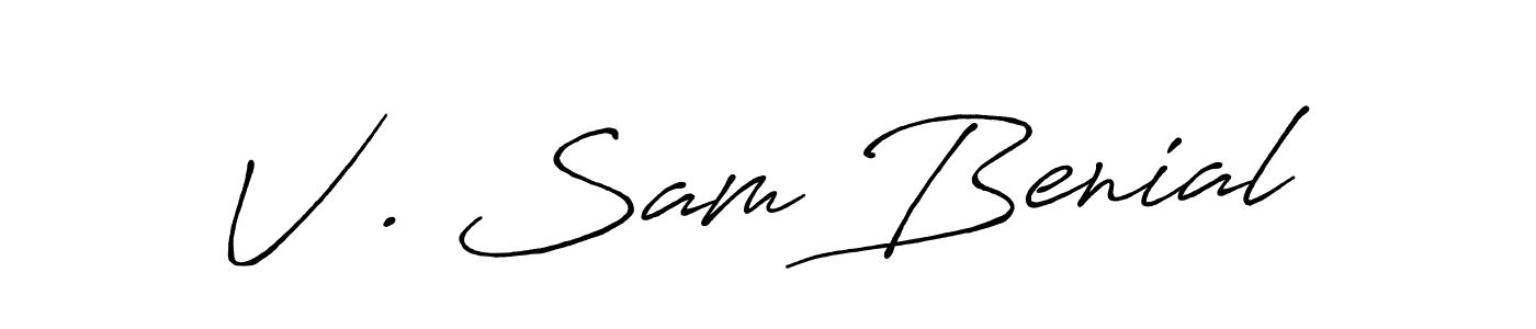 You can use this online signature creator to create a handwritten signature for the name V . Sam Benial. This is the best online autograph maker. V . Sam Benial signature style 7 images and pictures png