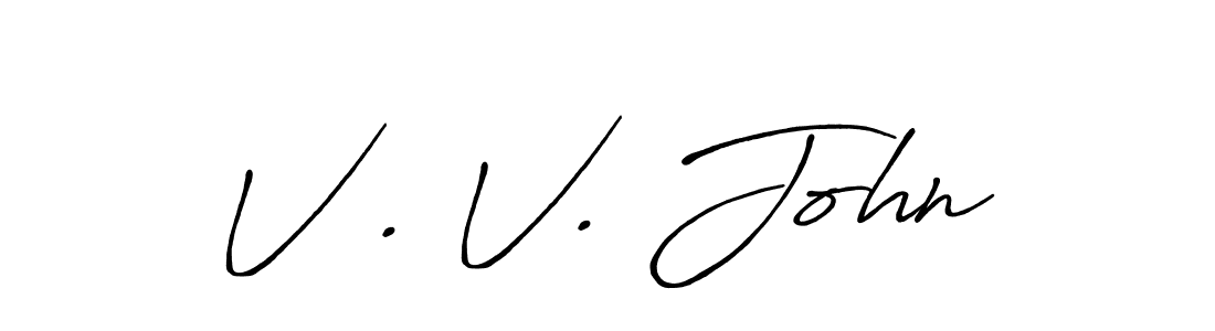 Make a beautiful signature design for name V . V. John. With this signature (Antro_Vectra_Bolder) style, you can create a handwritten signature for free. V . V. John signature style 7 images and pictures png