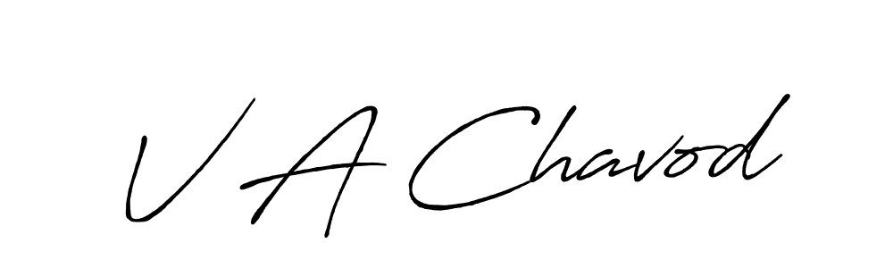 Use a signature maker to create a handwritten signature online. With this signature software, you can design (Antro_Vectra_Bolder) your own signature for name V A Chavod. V A Chavod signature style 7 images and pictures png