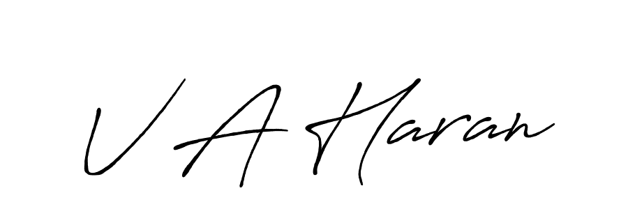 Also we have V A Haran name is the best signature style. Create professional handwritten signature collection using Antro_Vectra_Bolder autograph style. V A Haran signature style 7 images and pictures png