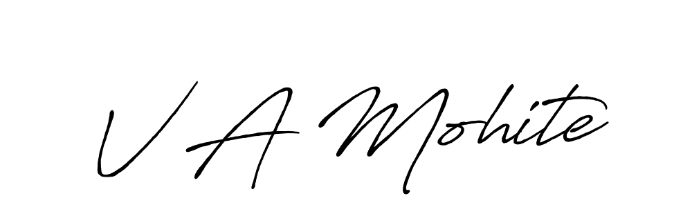 You should practise on your own different ways (Antro_Vectra_Bolder) to write your name (V A Mohite) in signature. don't let someone else do it for you. V A Mohite signature style 7 images and pictures png