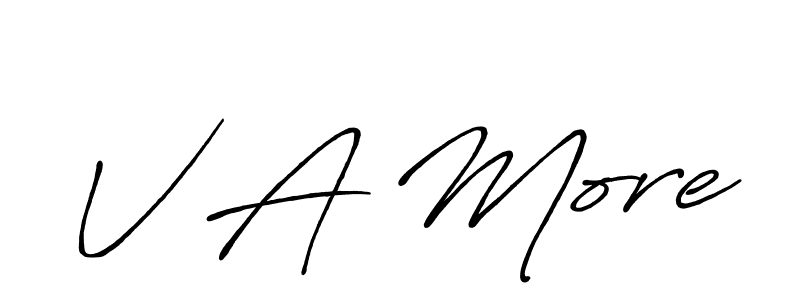 V A More stylish signature style. Best Handwritten Sign (Antro_Vectra_Bolder) for my name. Handwritten Signature Collection Ideas for my name V A More. V A More signature style 7 images and pictures png
