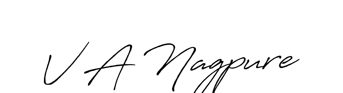 Create a beautiful signature design for name V A Nagpure. With this signature (Antro_Vectra_Bolder) fonts, you can make a handwritten signature for free. V A Nagpure signature style 7 images and pictures png