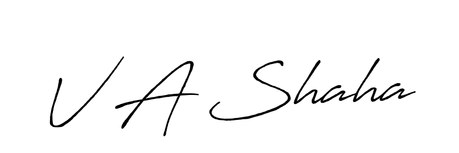 Use a signature maker to create a handwritten signature online. With this signature software, you can design (Antro_Vectra_Bolder) your own signature for name V A Shaha. V A Shaha signature style 7 images and pictures png