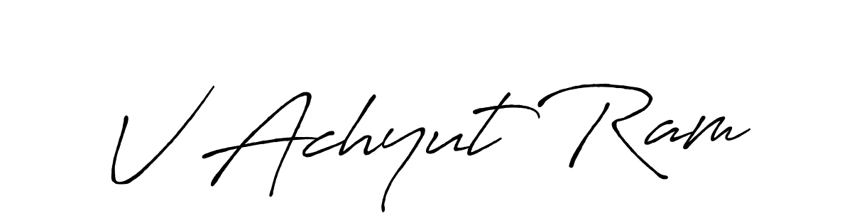 This is the best signature style for the V Achyut Ram name. Also you like these signature font (Antro_Vectra_Bolder). Mix name signature. V Achyut Ram signature style 7 images and pictures png