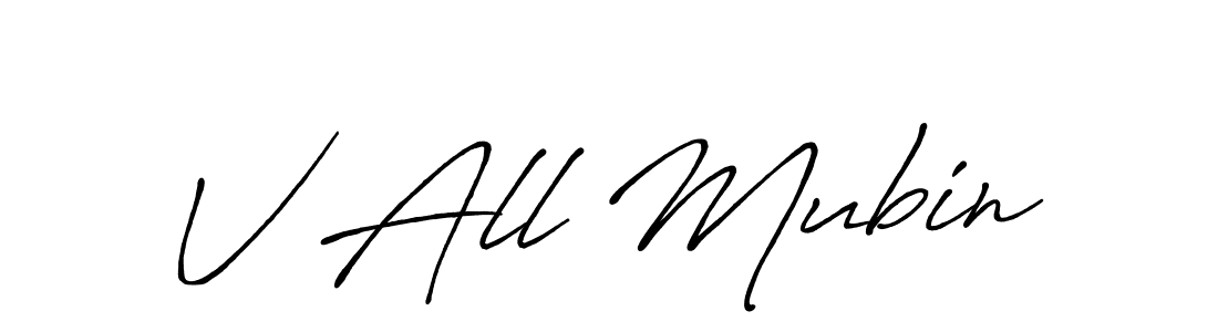 Here are the top 10 professional signature styles for the name V All Mubin. These are the best autograph styles you can use for your name. V All Mubin signature style 7 images and pictures png