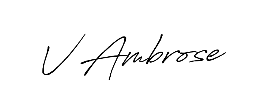 How to make V Ambrose signature? Antro_Vectra_Bolder is a professional autograph style. Create handwritten signature for V Ambrose name. V Ambrose signature style 7 images and pictures png