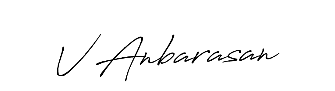 Use a signature maker to create a handwritten signature online. With this signature software, you can design (Antro_Vectra_Bolder) your own signature for name V Anbarasan. V Anbarasan signature style 7 images and pictures png