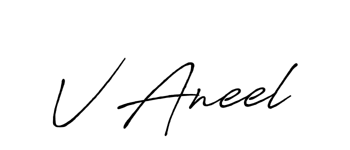 How to make V Aneel signature? Antro_Vectra_Bolder is a professional autograph style. Create handwritten signature for V Aneel name. V Aneel signature style 7 images and pictures png