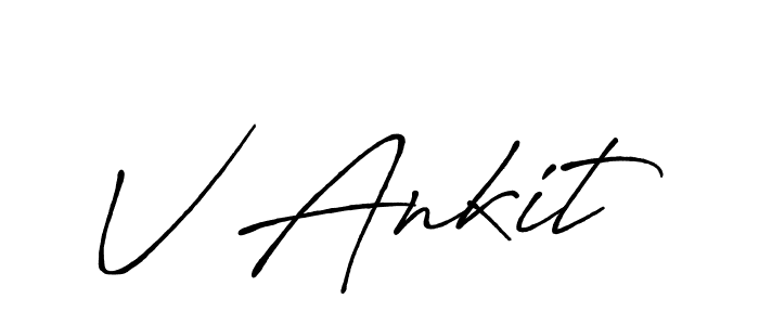 Design your own signature with our free online signature maker. With this signature software, you can create a handwritten (Antro_Vectra_Bolder) signature for name V Ankit. V Ankit signature style 7 images and pictures png