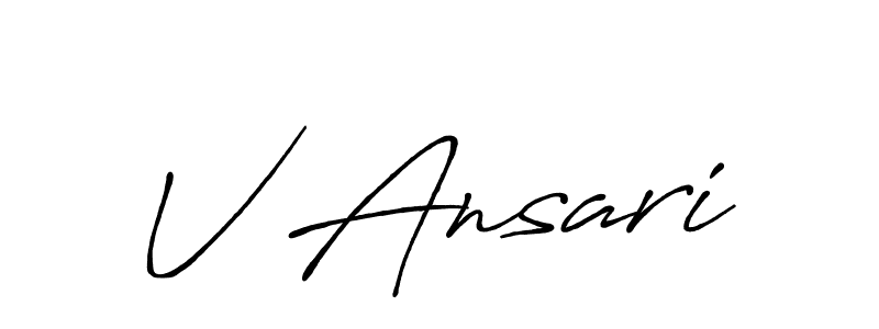 if you are searching for the best signature style for your name V Ansari. so please give up your signature search. here we have designed multiple signature styles  using Antro_Vectra_Bolder. V Ansari signature style 7 images and pictures png