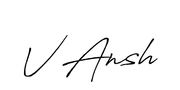 Antro_Vectra_Bolder is a professional signature style that is perfect for those who want to add a touch of class to their signature. It is also a great choice for those who want to make their signature more unique. Get V Ansh name to fancy signature for free. V Ansh signature style 7 images and pictures png