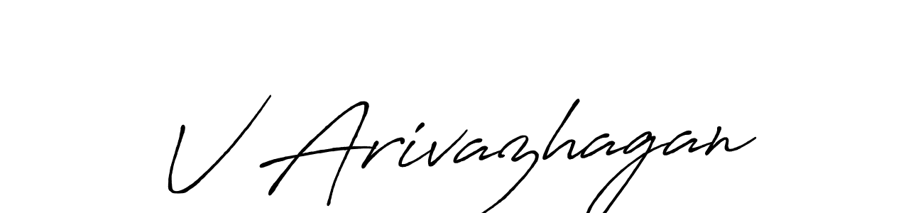 Create a beautiful signature design for name V Arivazhagan. With this signature (Antro_Vectra_Bolder) fonts, you can make a handwritten signature for free. V Arivazhagan signature style 7 images and pictures png