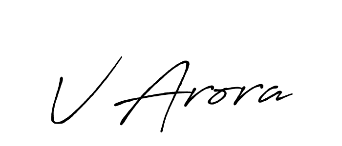 How to make V Arora name signature. Use Antro_Vectra_Bolder style for creating short signs online. This is the latest handwritten sign. V Arora signature style 7 images and pictures png