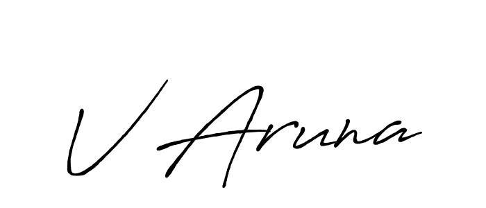 Design your own signature with our free online signature maker. With this signature software, you can create a handwritten (Antro_Vectra_Bolder) signature for name V Aruna. V Aruna signature style 7 images and pictures png