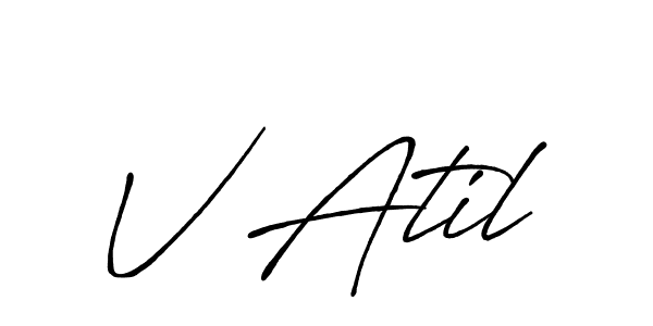 Also You can easily find your signature by using the search form. We will create V Atil name handwritten signature images for you free of cost using Antro_Vectra_Bolder sign style. V Atil signature style 7 images and pictures png