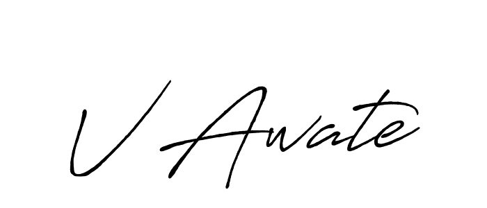 Also You can easily find your signature by using the search form. We will create V Awate name handwritten signature images for you free of cost using Antro_Vectra_Bolder sign style. V Awate signature style 7 images and pictures png