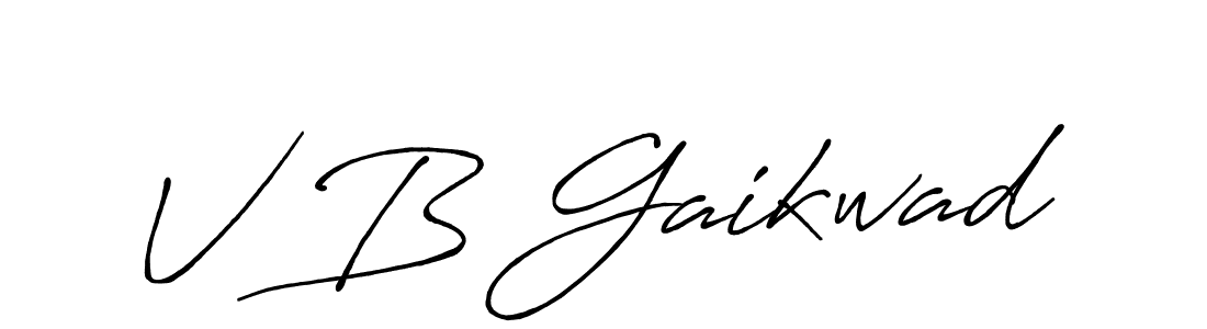 Create a beautiful signature design for name V B Gaikwad. With this signature (Antro_Vectra_Bolder) fonts, you can make a handwritten signature for free. V B Gaikwad signature style 7 images and pictures png