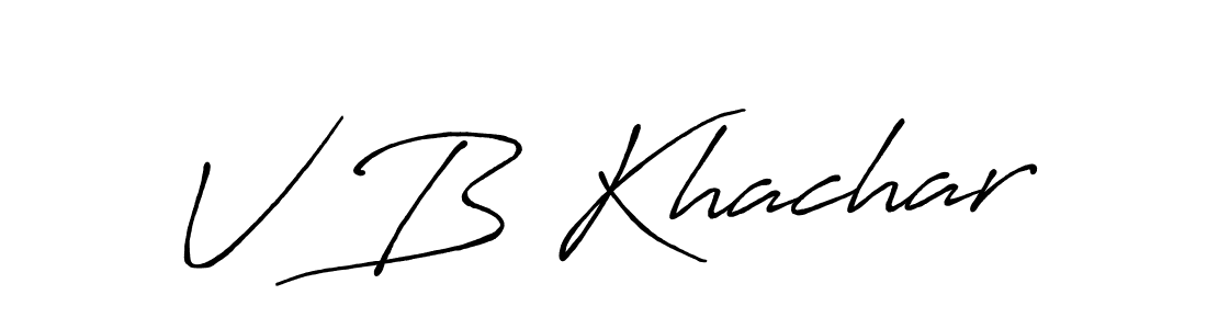 Similarly Antro_Vectra_Bolder is the best handwritten signature design. Signature creator online .You can use it as an online autograph creator for name V B Khachar. V B Khachar signature style 7 images and pictures png