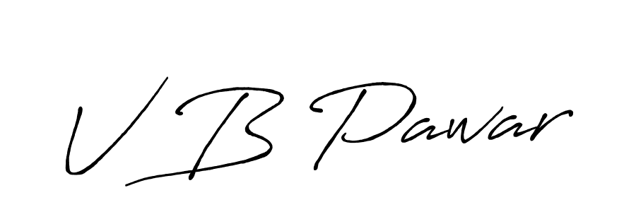 V B Pawar stylish signature style. Best Handwritten Sign (Antro_Vectra_Bolder) for my name. Handwritten Signature Collection Ideas for my name V B Pawar. V B Pawar signature style 7 images and pictures png