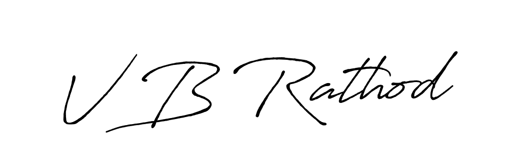 Create a beautiful signature design for name V B Rathod. With this signature (Antro_Vectra_Bolder) fonts, you can make a handwritten signature for free. V B Rathod signature style 7 images and pictures png