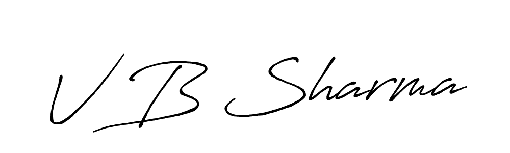 The best way (Antro_Vectra_Bolder) to make a short signature is to pick only two or three words in your name. The name V B Sharma include a total of six letters. For converting this name. V B Sharma signature style 7 images and pictures png