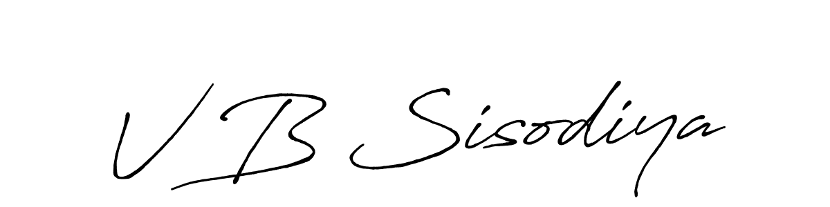 You should practise on your own different ways (Antro_Vectra_Bolder) to write your name (V B Sisodiya) in signature. don't let someone else do it for you. V B Sisodiya signature style 7 images and pictures png