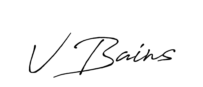 You should practise on your own different ways (Antro_Vectra_Bolder) to write your name (V Bains) in signature. don't let someone else do it for you. V Bains signature style 7 images and pictures png