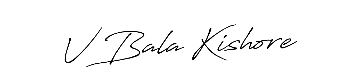 Also You can easily find your signature by using the search form. We will create V Bala Kishore name handwritten signature images for you free of cost using Antro_Vectra_Bolder sign style. V Bala Kishore signature style 7 images and pictures png