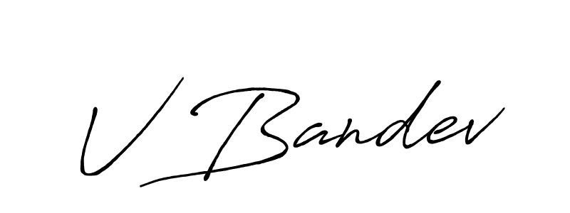 How to make V Bandev signature? Antro_Vectra_Bolder is a professional autograph style. Create handwritten signature for V Bandev name. V Bandev signature style 7 images and pictures png