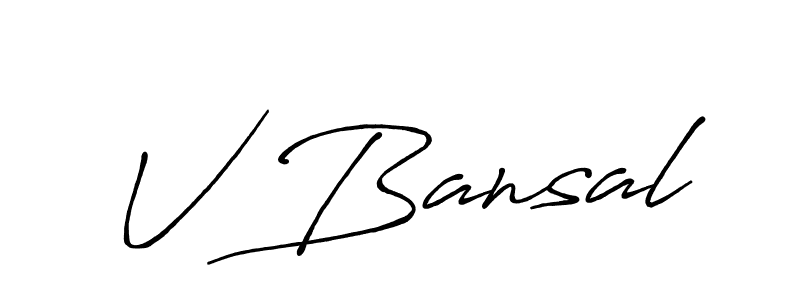 Similarly Antro_Vectra_Bolder is the best handwritten signature design. Signature creator online .You can use it as an online autograph creator for name V Bansal. V Bansal signature style 7 images and pictures png