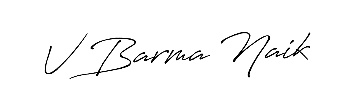 How to make V Barma Naik name signature. Use Antro_Vectra_Bolder style for creating short signs online. This is the latest handwritten sign. V Barma Naik signature style 7 images and pictures png