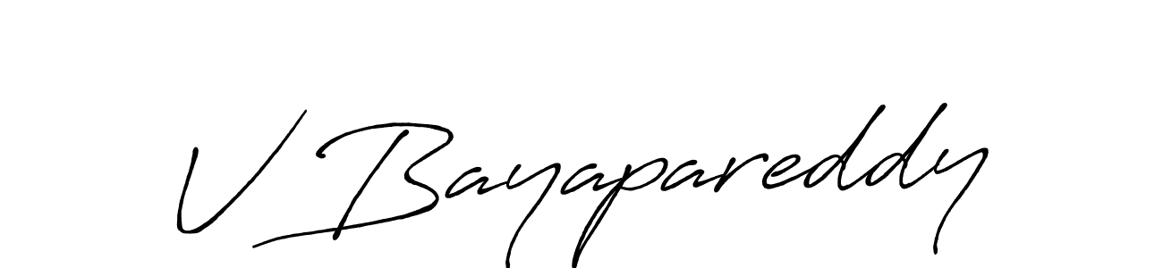 Antro_Vectra_Bolder is a professional signature style that is perfect for those who want to add a touch of class to their signature. It is also a great choice for those who want to make their signature more unique. Get V Bayapareddy name to fancy signature for free. V Bayapareddy signature style 7 images and pictures png