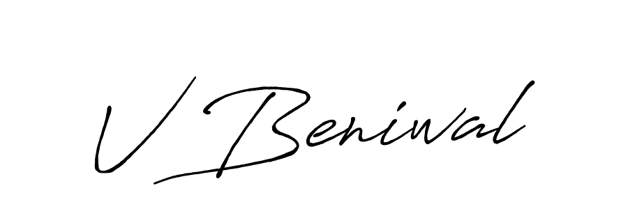 The best way (Antro_Vectra_Bolder) to make a short signature is to pick only two or three words in your name. The name V Beniwal include a total of six letters. For converting this name. V Beniwal signature style 7 images and pictures png