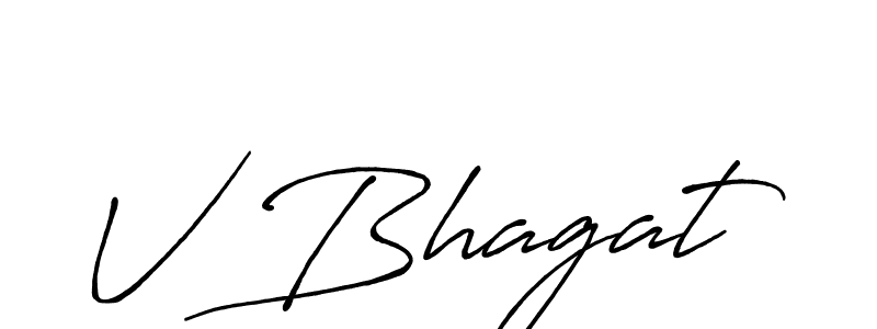 Use a signature maker to create a handwritten signature online. With this signature software, you can design (Antro_Vectra_Bolder) your own signature for name V Bhagat. V Bhagat signature style 7 images and pictures png