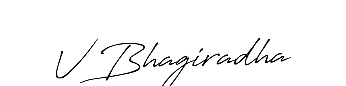 Create a beautiful signature design for name V Bhagiradha. With this signature (Antro_Vectra_Bolder) fonts, you can make a handwritten signature for free. V Bhagiradha signature style 7 images and pictures png