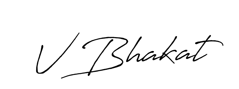 Make a beautiful signature design for name V Bhakat. With this signature (Antro_Vectra_Bolder) style, you can create a handwritten signature for free. V Bhakat signature style 7 images and pictures png