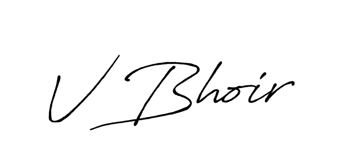 Also we have V Bhoir name is the best signature style. Create professional handwritten signature collection using Antro_Vectra_Bolder autograph style. V Bhoir signature style 7 images and pictures png